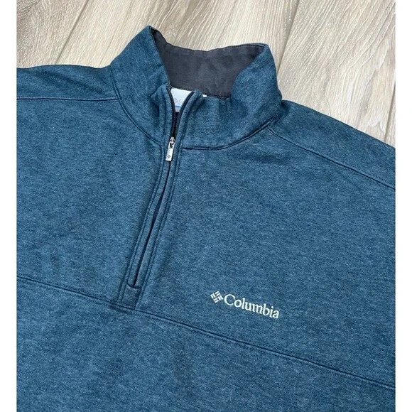 Columbia Men's Night Wave Heather Sweatshirt Hart Mountain Half Zip L/S Sz L - Picture 3 of 9